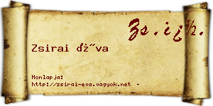 Zsirai Éva névjegykártya